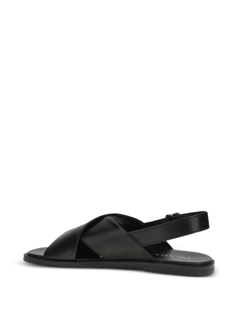 Prada Saffiano criss-cross sandals Zwart