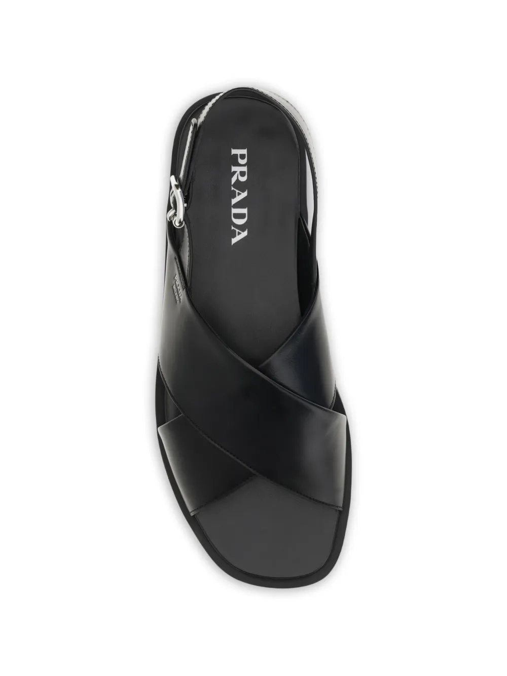 Prada Saffiano criss-cross sandals Zwart