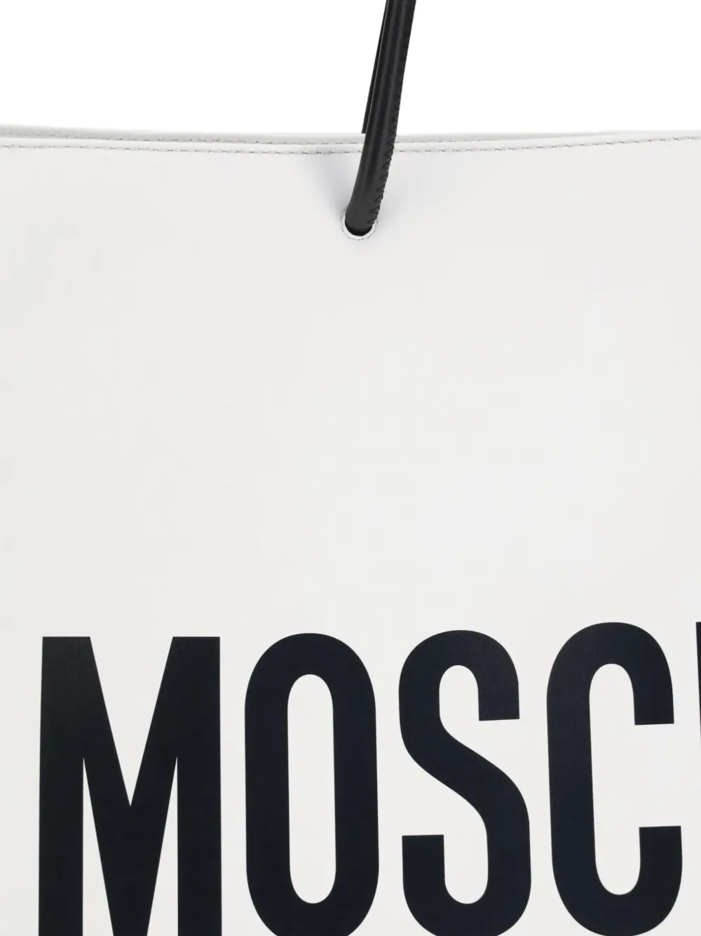 Moschino Leren shopper met logoprint Wit