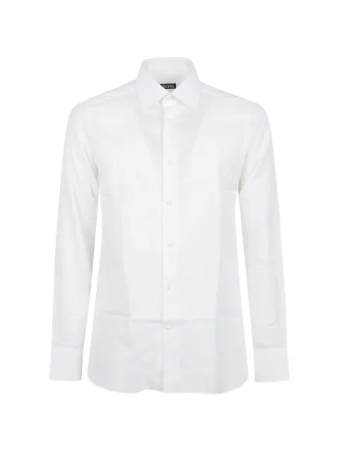 Zegna piqué-weave long-sleeve shirt