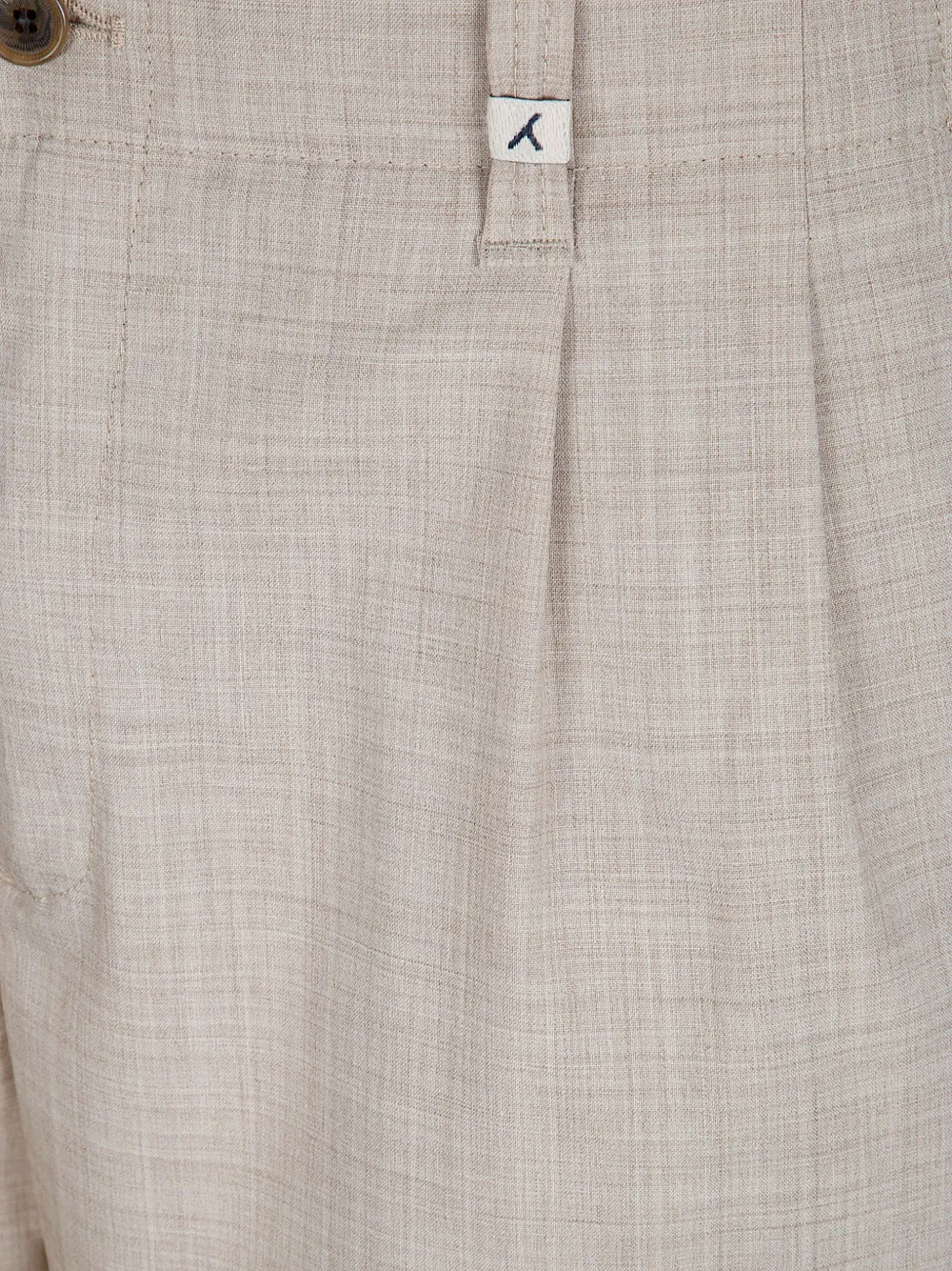 Myths Broek met geplooide slub textuur Beige