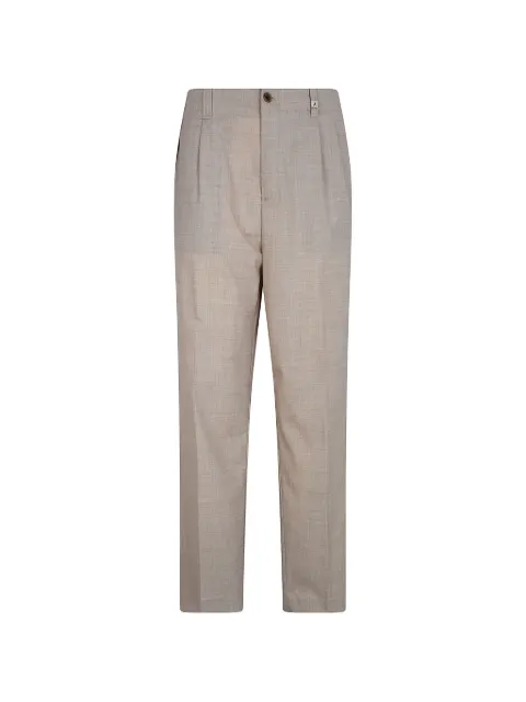 Myths pleated slub-texture trousers