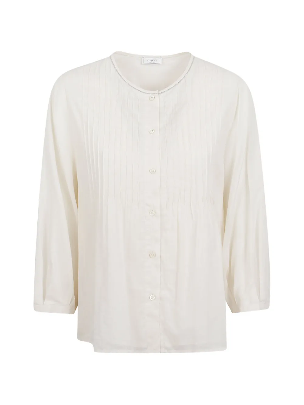 Peserico pintuck bead-embellished shirt - Toni neutri