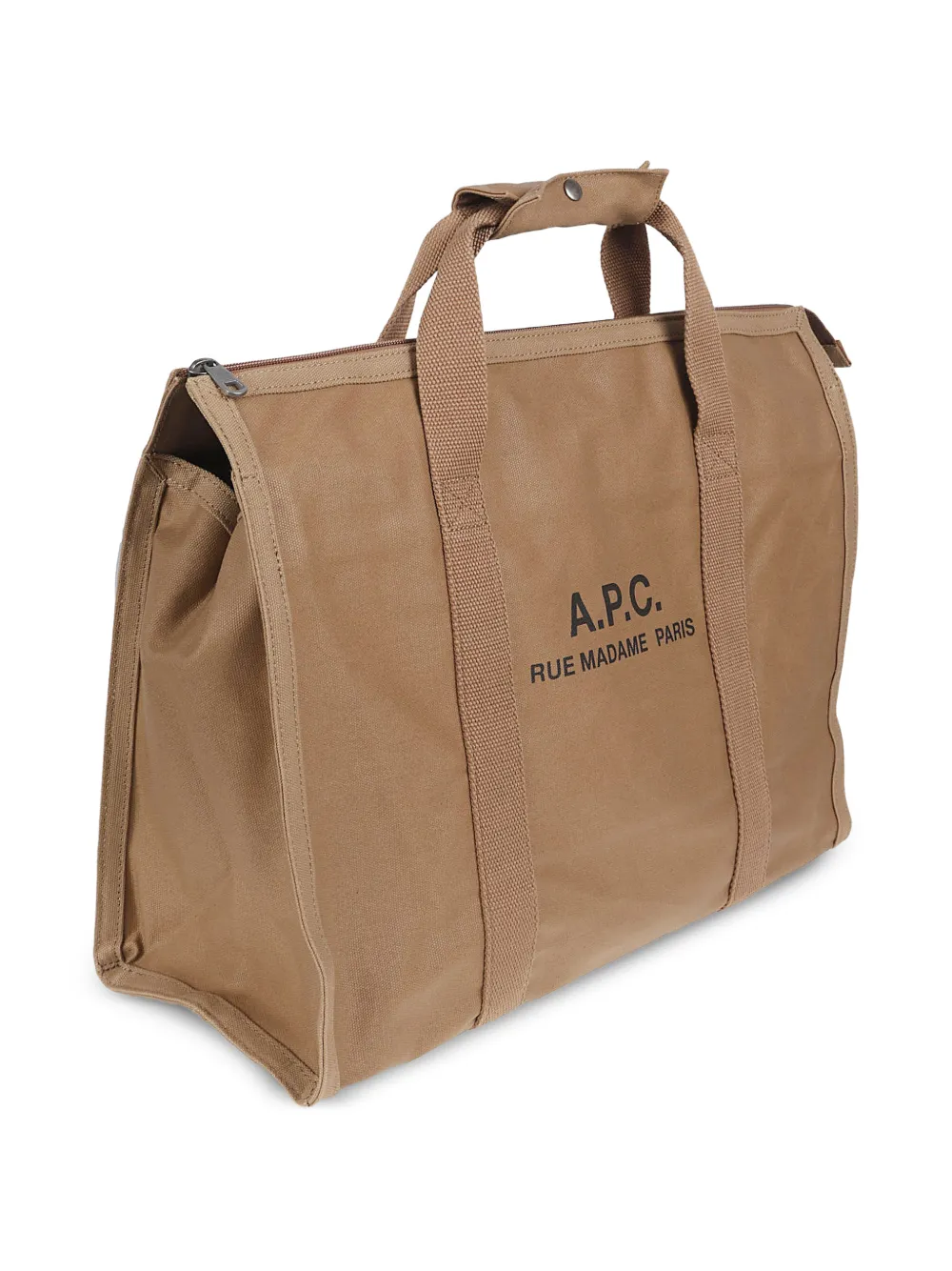 A.P.C. Recuparation reistas met logoprint Beige
