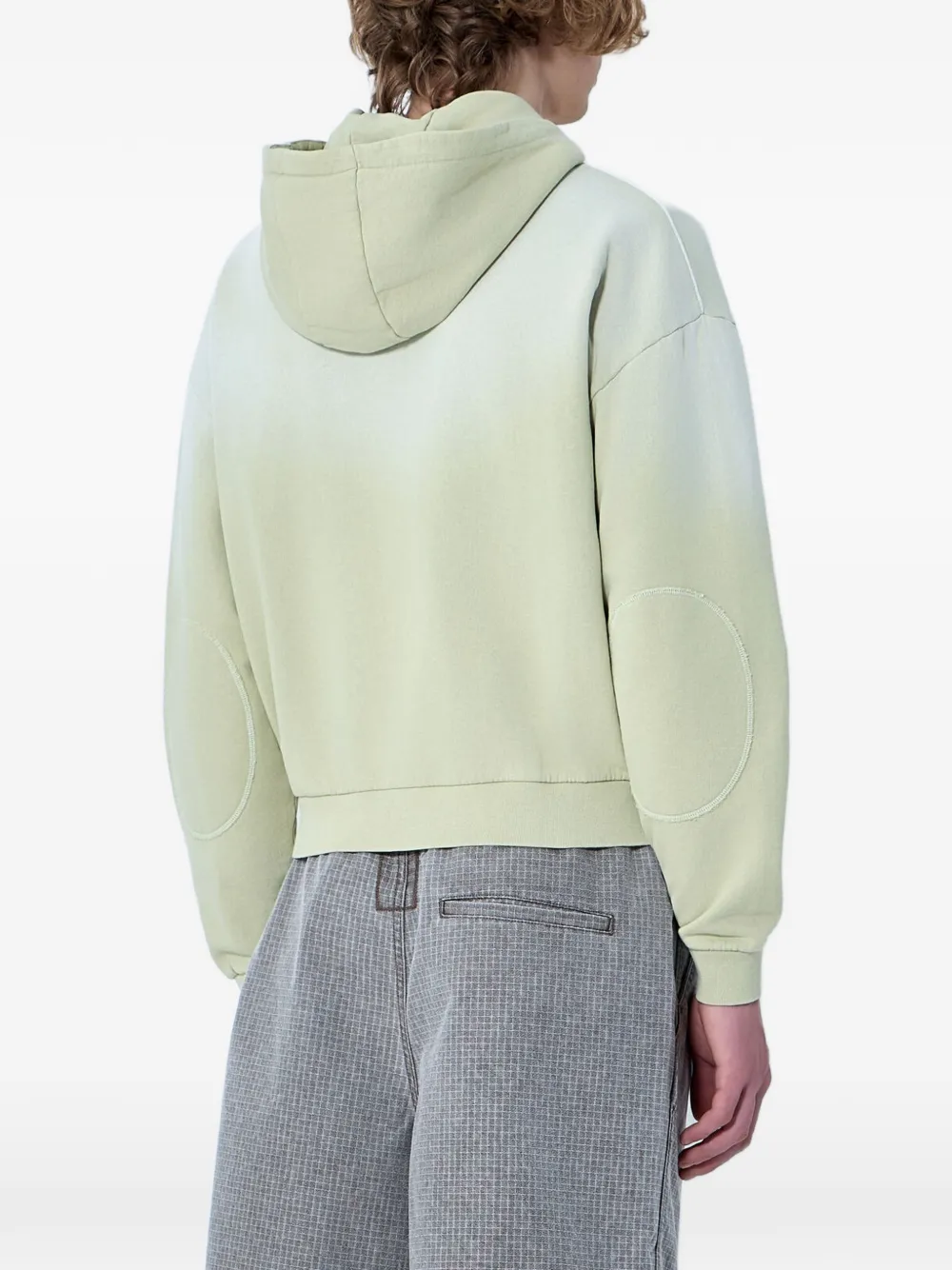 Brain Dead Hoodie met gewatteerde elleboog en rits Groen