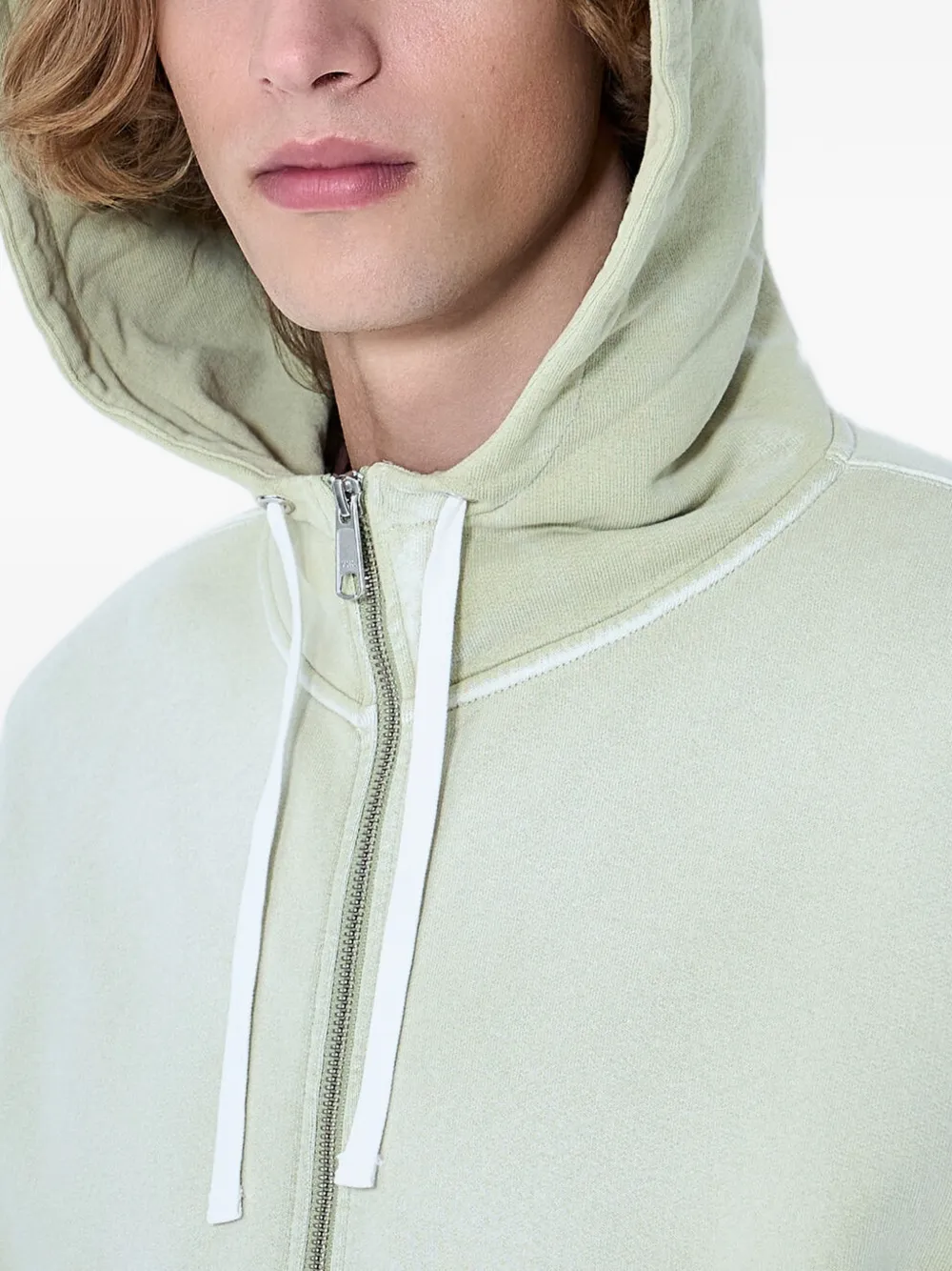 Brain Dead Hoodie met gewatteerde elleboog en rits Groen