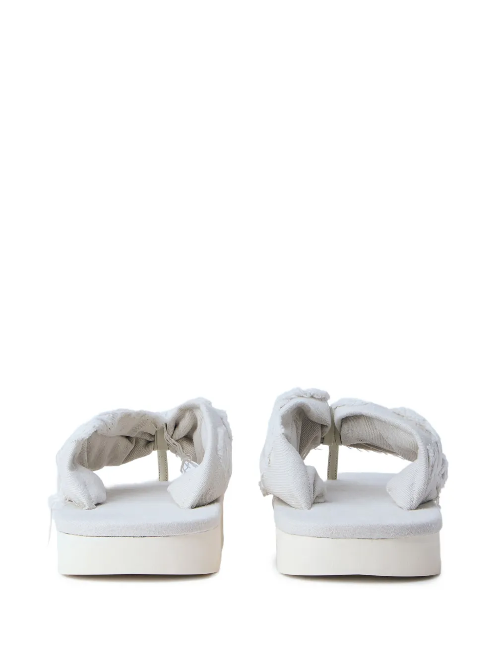 Rick Owens DRKSHDW frayed denim sandals Beige