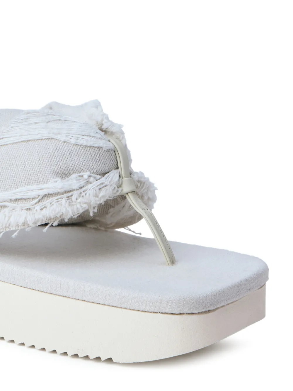 Rick Owens DRKSHDW frayed denim sandals Beige