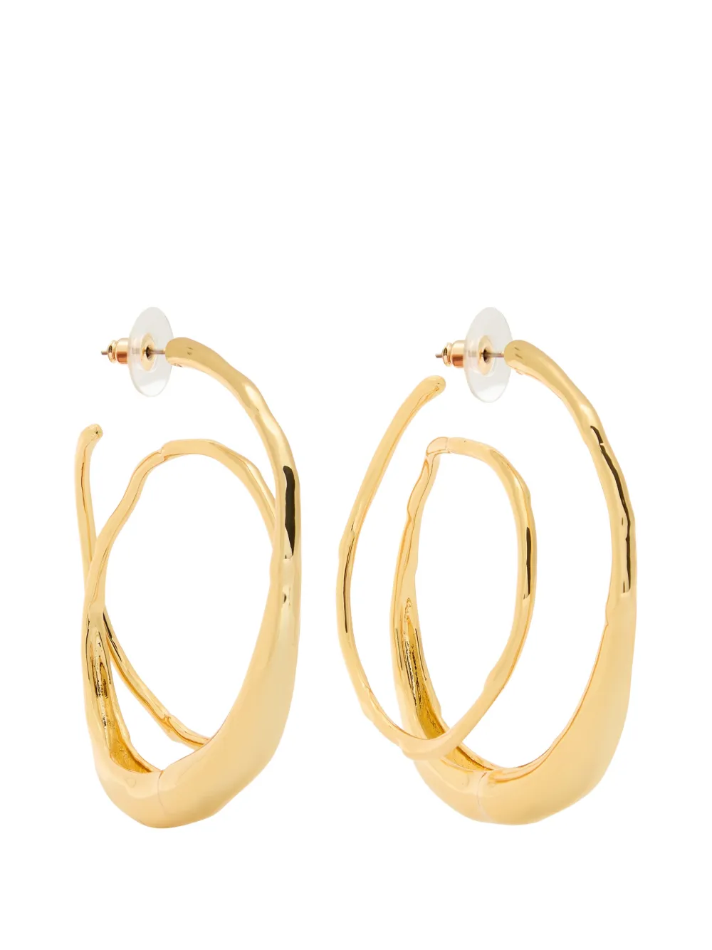 Alexis Bittar molten gold spiral sculptural hoop earrings - Oro