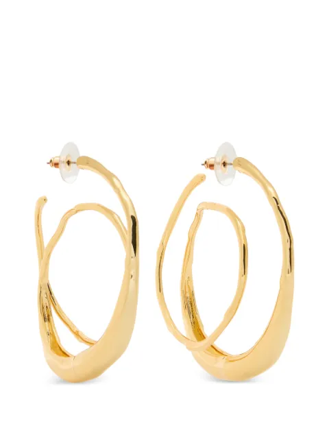 Alexis Bittar molten gold spiral sculptural hoop earrings