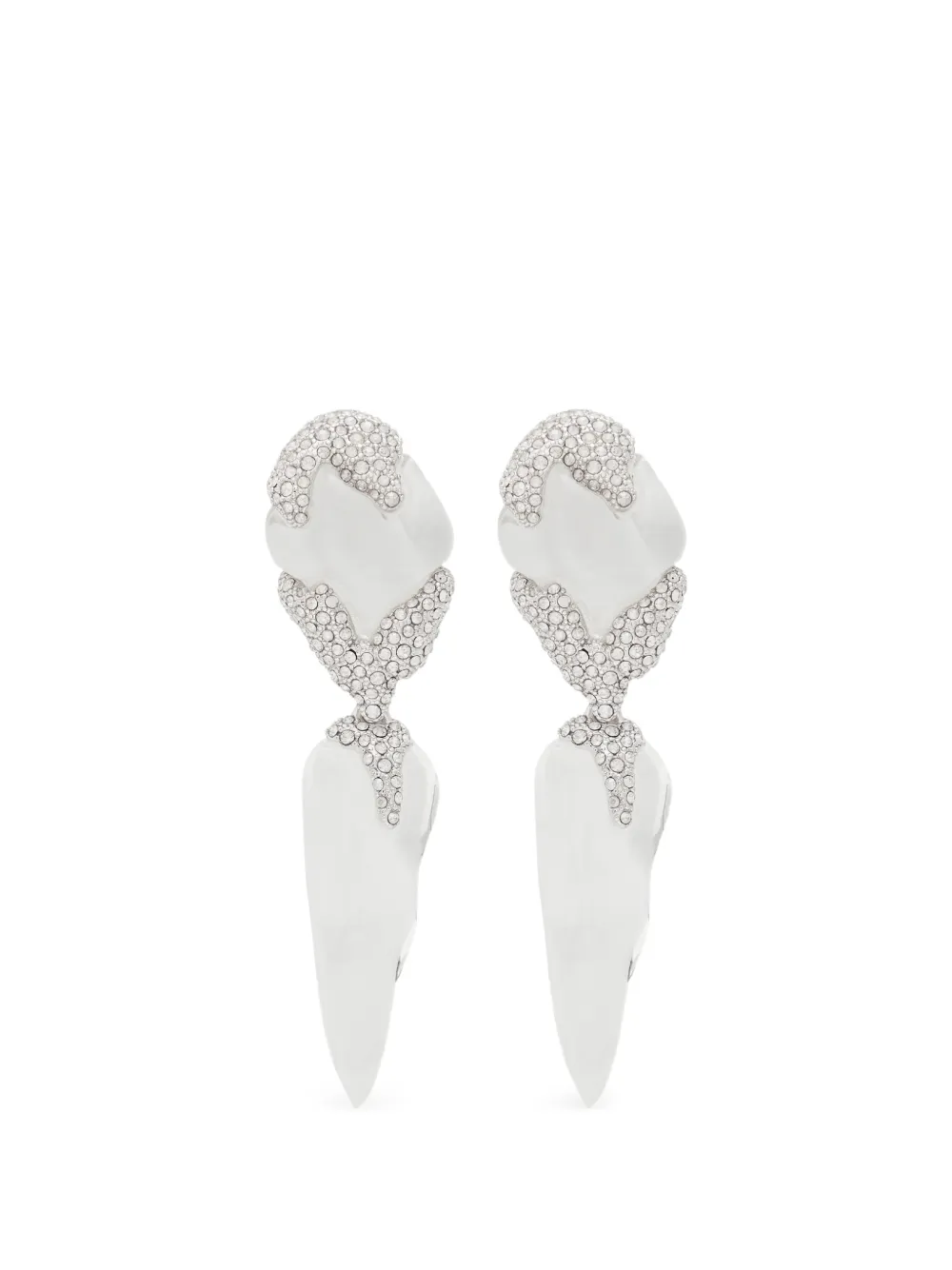Alexis Bittar Lucite crystal-embellished sculptural earrings - Argento