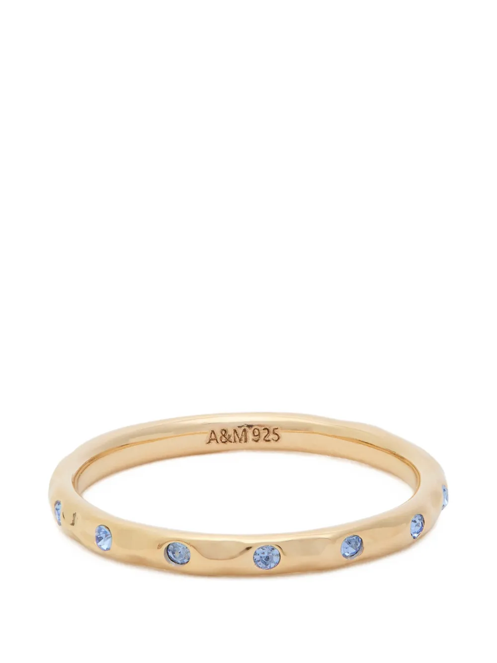Astrid & Miyu hammered crystal-embellished ring - Oro