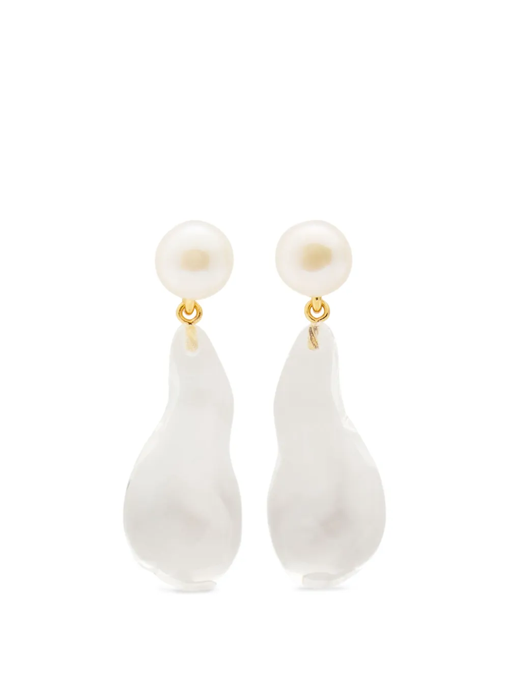 Alexis Bittar Liquid Lucite pearl drop earrings - Gold