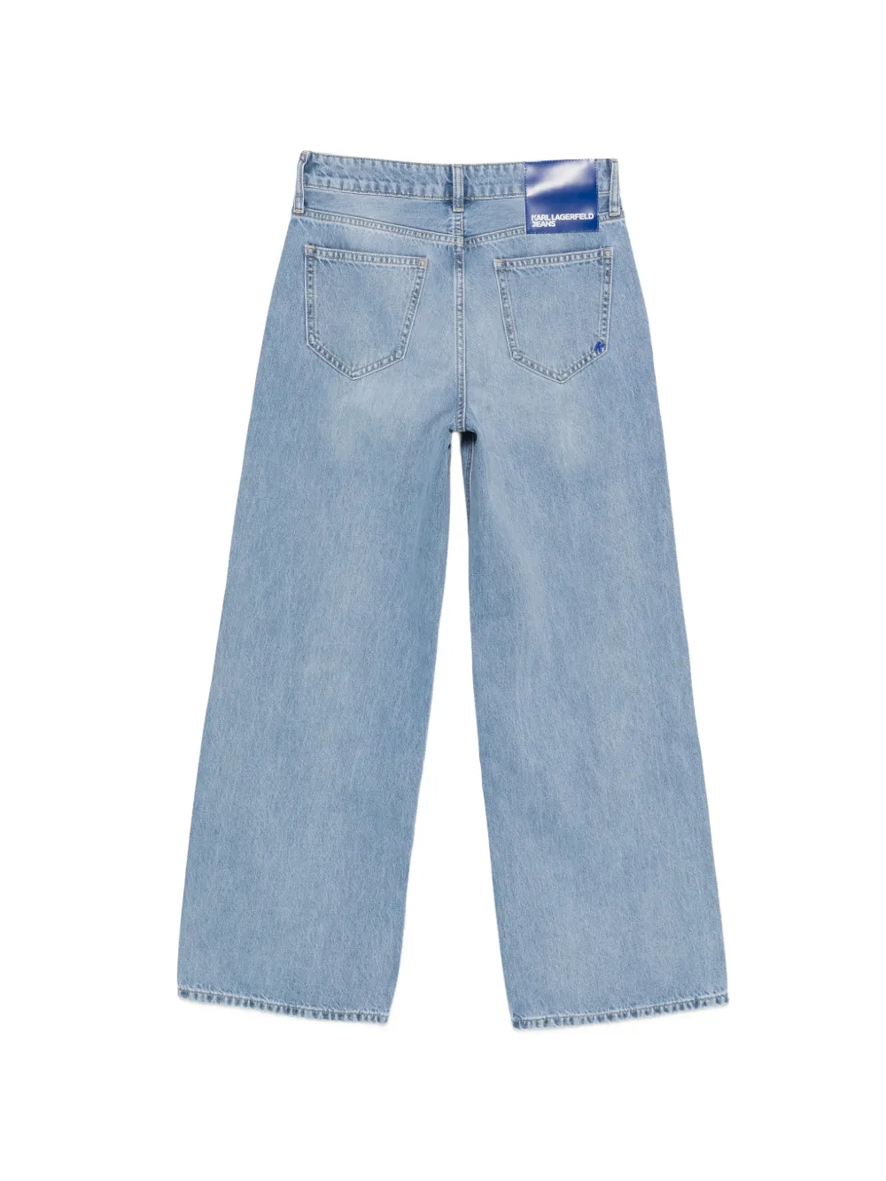 Karl Lagerfeld Jeans met wijde pijpen en knoopsluiting Blauw