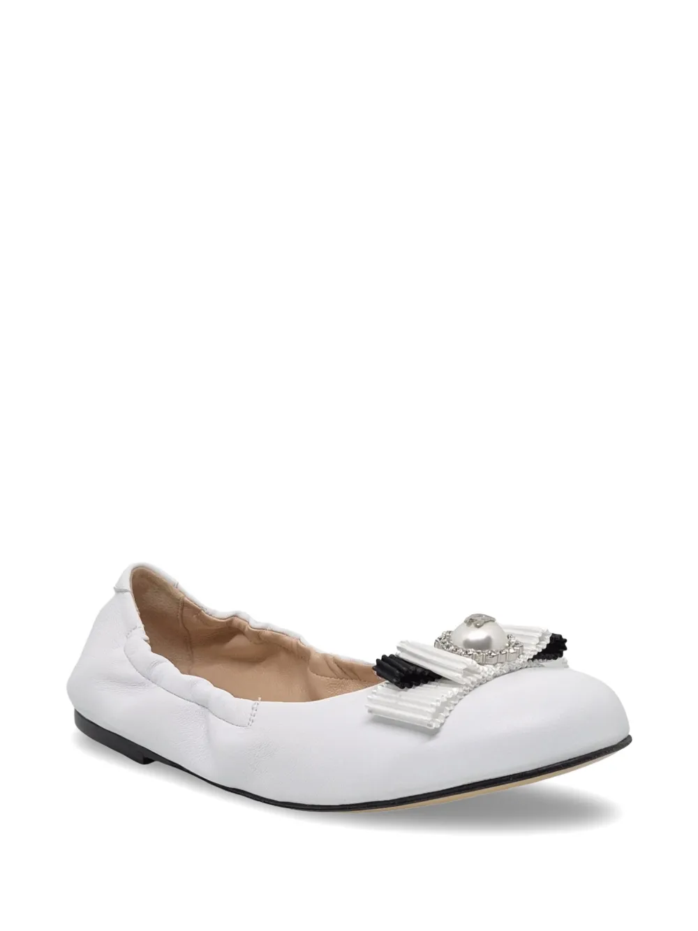 Casadei bow-detail ballet flats Wit