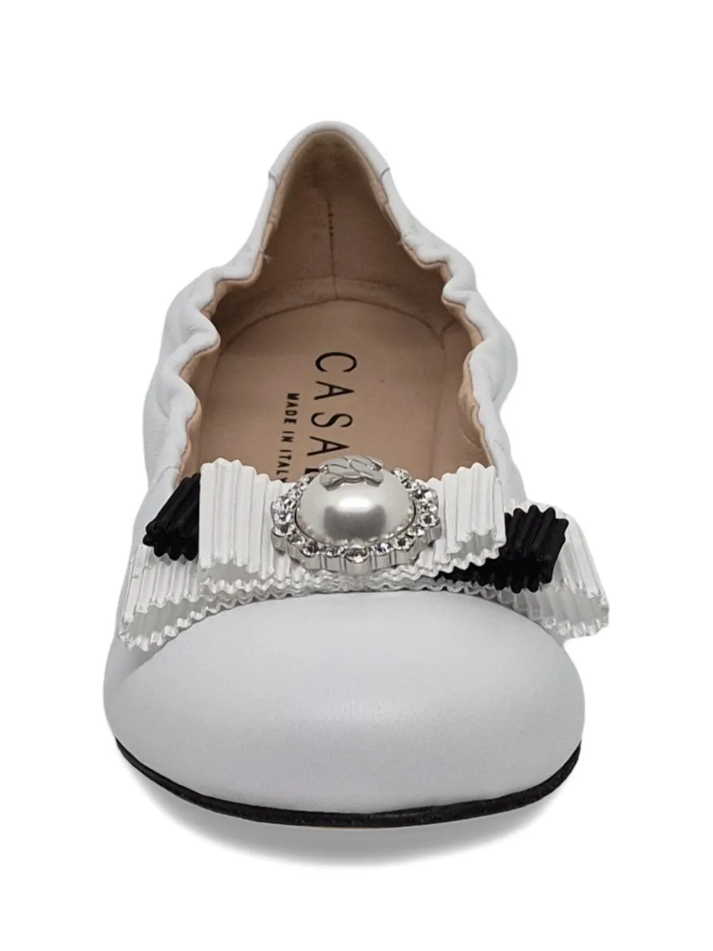 Casadei bow-detail ballet flats Wit