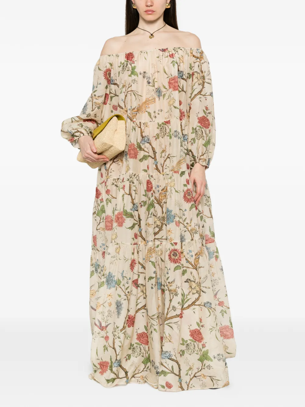 INTO THE EAST Morris floral-print maxi dress - Toni neutri