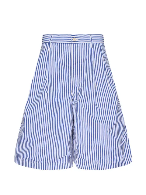 Comme Des Garçons Shirt striped pleat-detail shorts