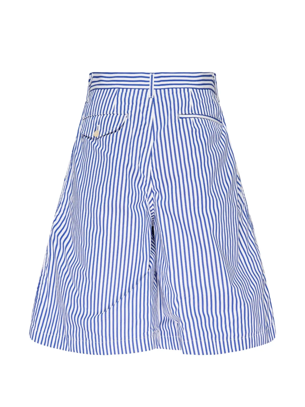 Comme Des Garçons Shirt Gestreepte shorts met plooidetail Wit