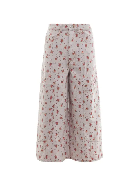 GANNI cargo-jeans med blomstertryk