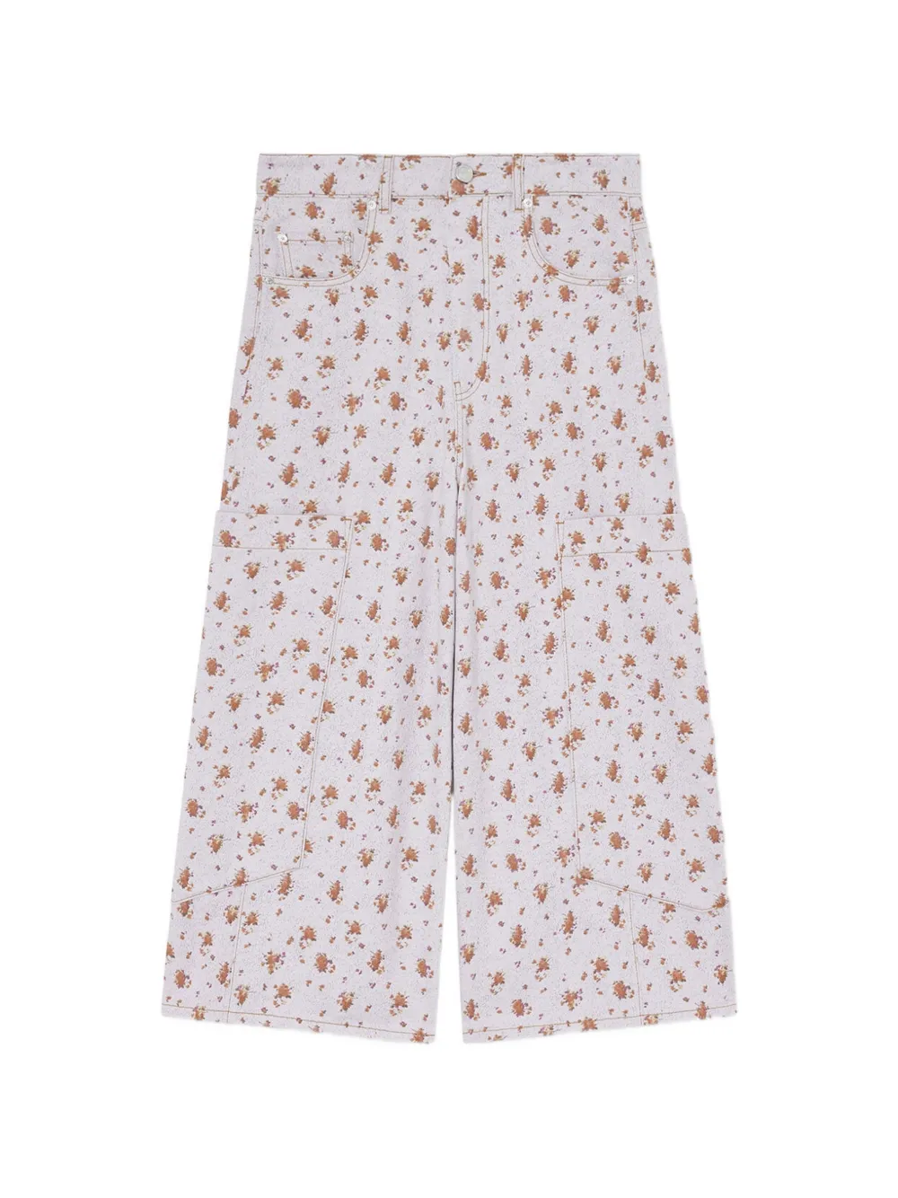 GANNI Jeans cargo a fiori - Rosa