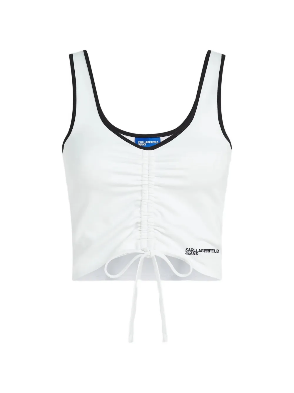 Karl Lagerfeld Jeans ruched-detail logo-print top - Bianco