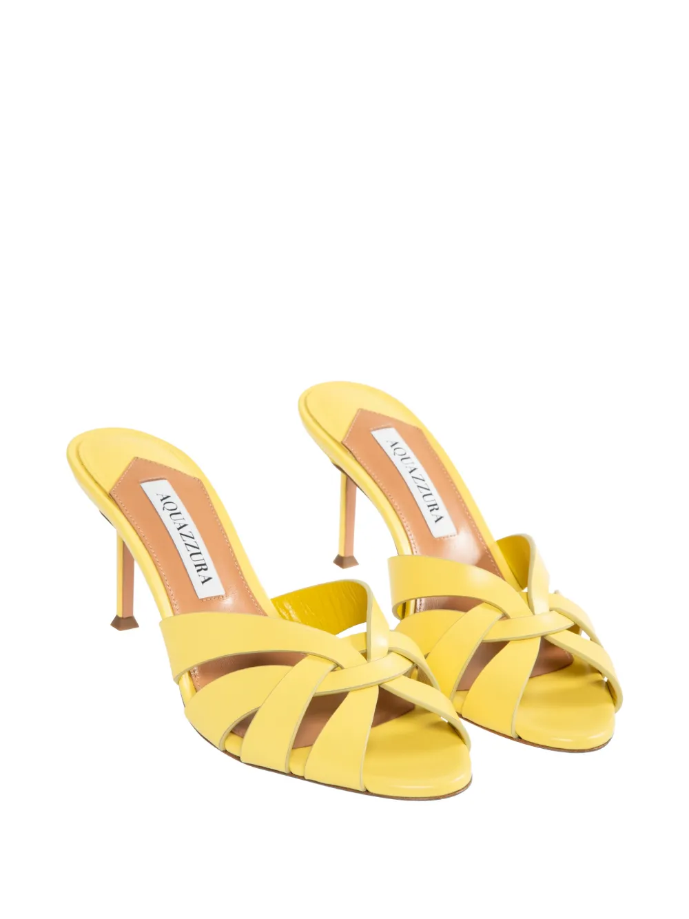 Aquazzura Copacabana knotted leather sandals Geel
