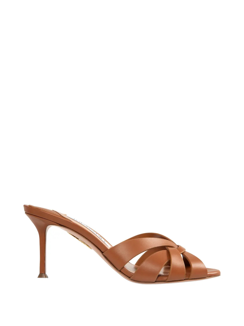 Aquazzura Copacabana knotted leather mules - Marrone