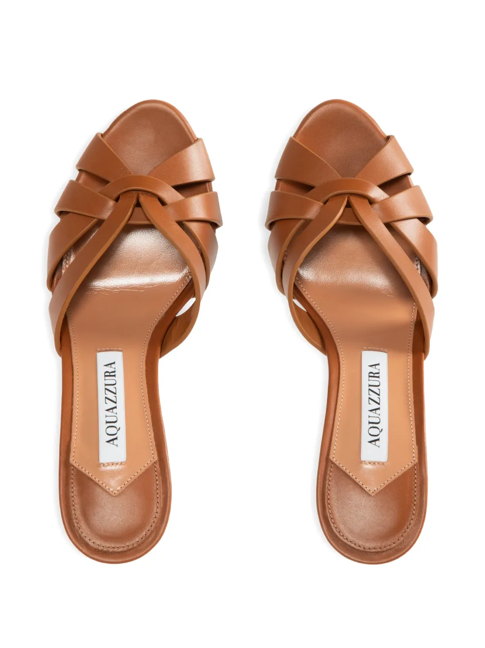 Aquazzura Copacabana knotted leather mules Bruin