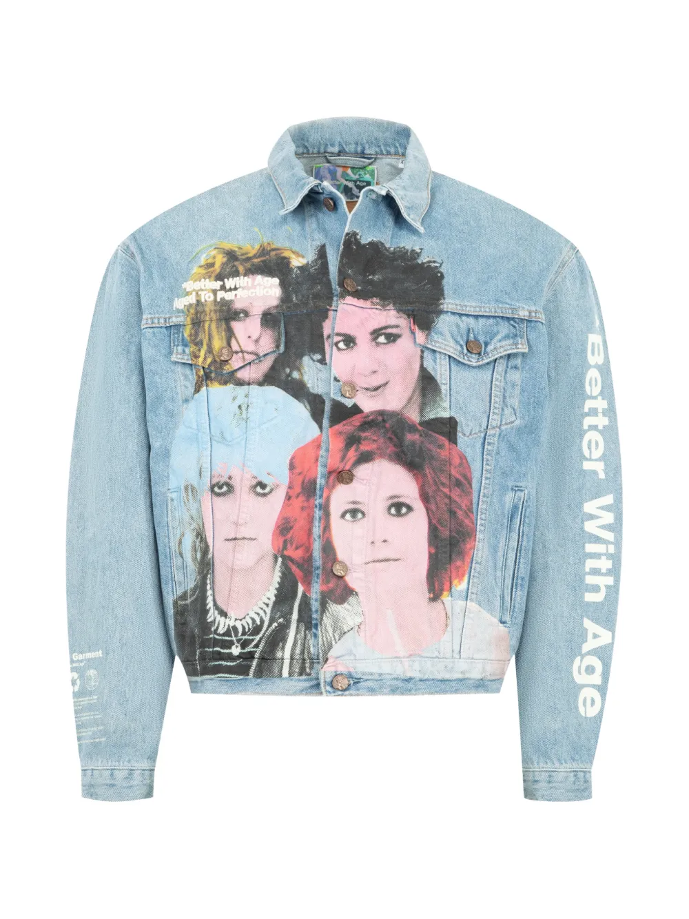 Better with Age Blanche graphic-print denim jacket - Blu