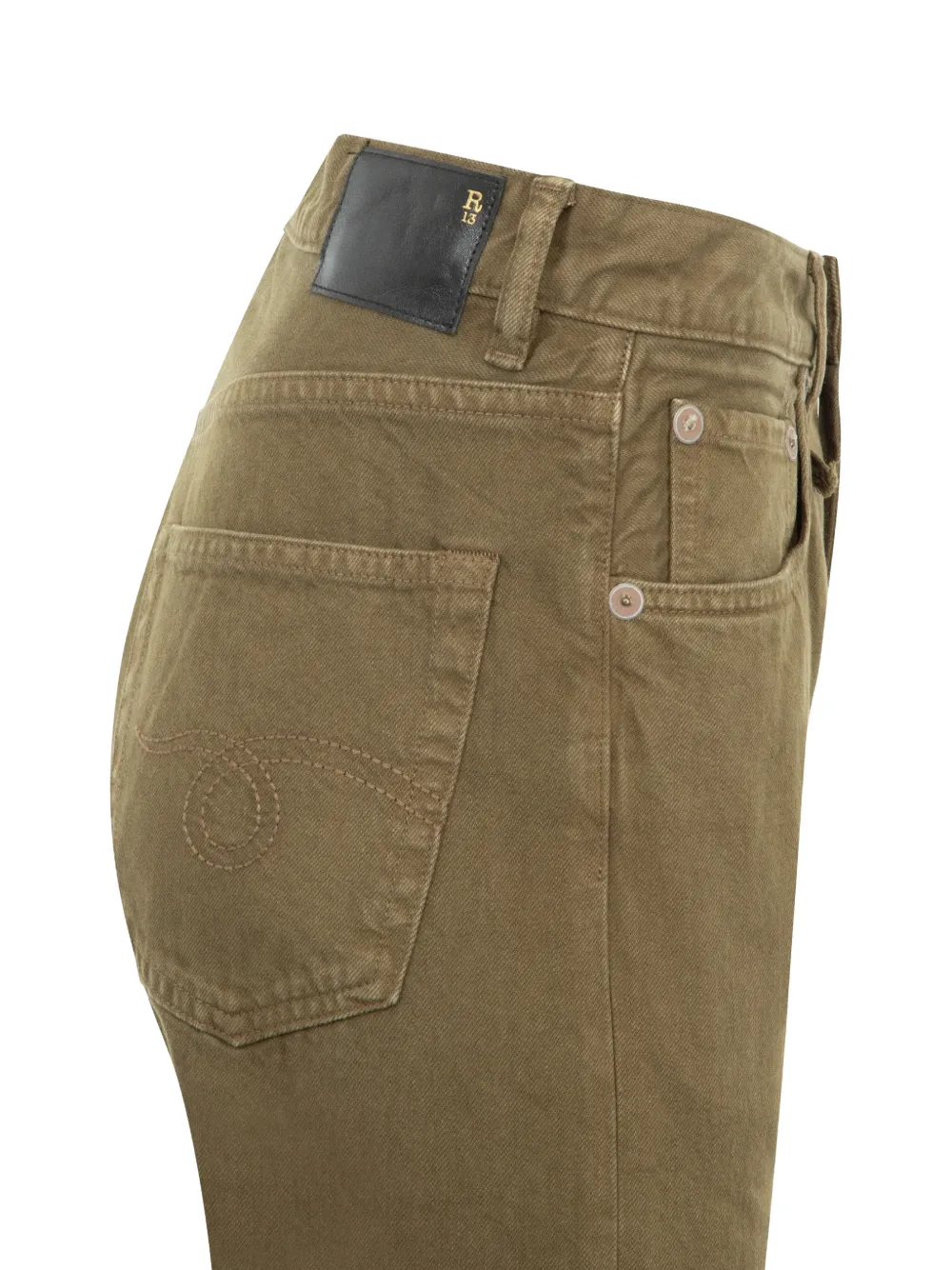 R13 Straight jeans Groen