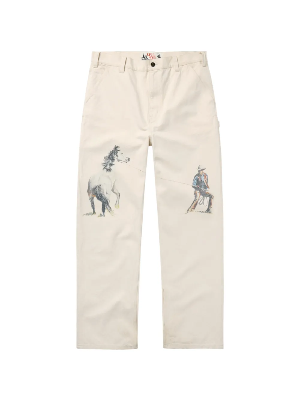 One Of These Days If Not For The Rest Of Time graphic-print trousers - Toni neutri