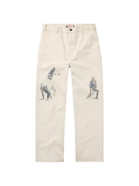 One Of These Days If Not For The Rest Of Time graphic-print trousers