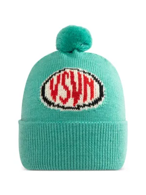 Visvim logo-intarsia Pompom Beanie Hat | Black | FARFETCH GE
