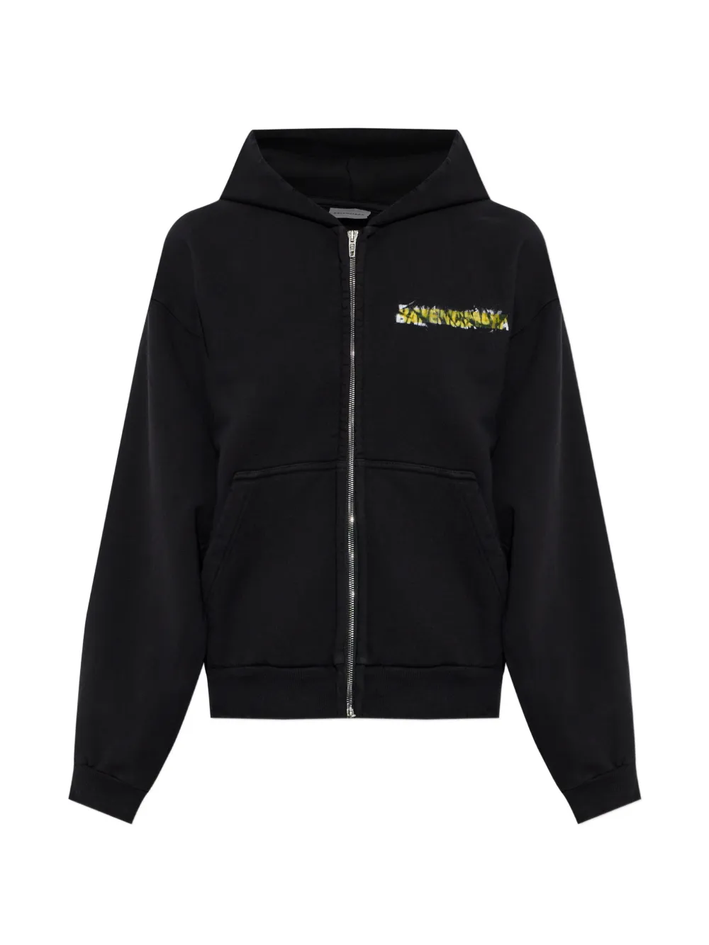 Balenciaga logo-print hoodie - Black
