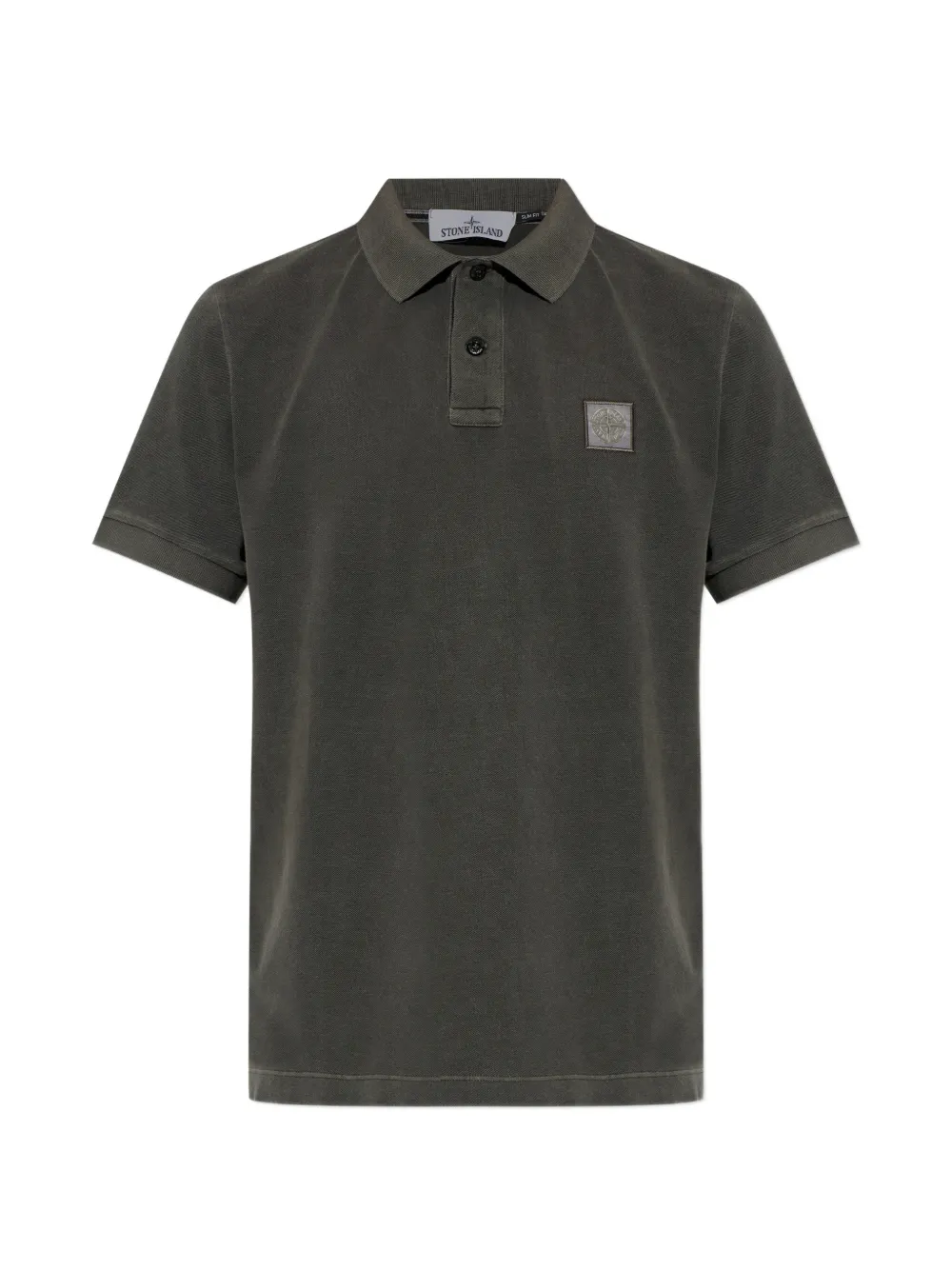 Stone Island logo-patch polo shirt - Grün