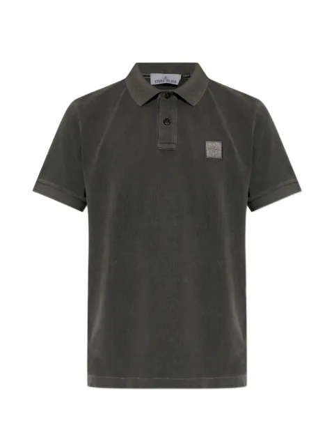 Stone Island logo-patch polo shirt