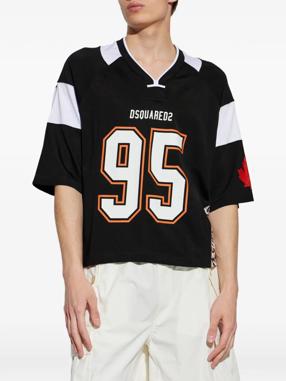 DSQUARED2 T-shirt met V-hals Zwart
