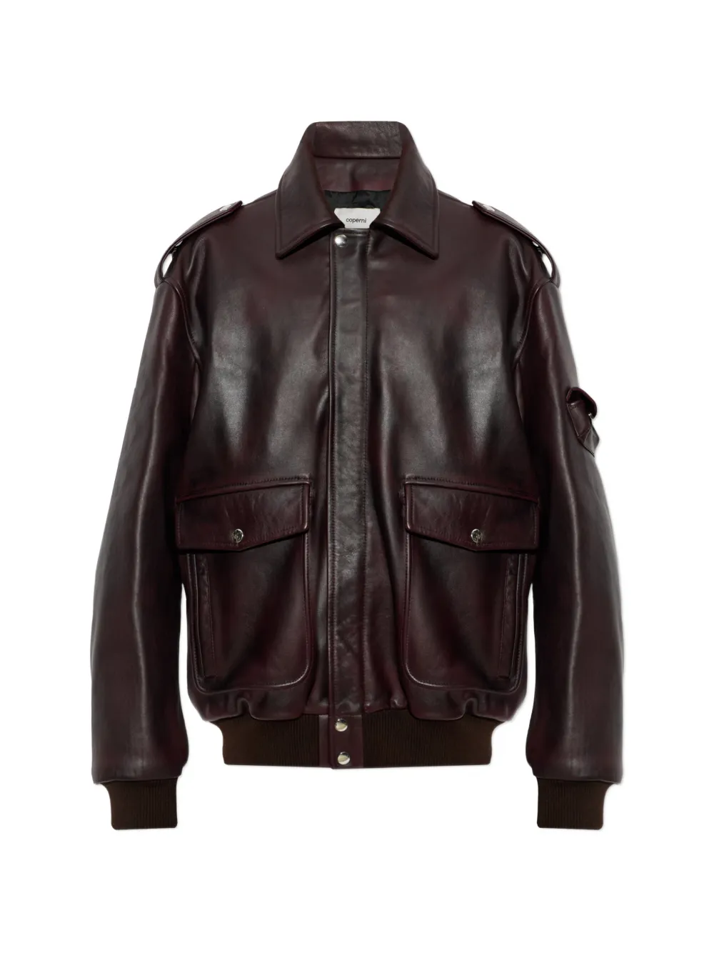 Coperni leather epaulette-detail jacket - Marrone