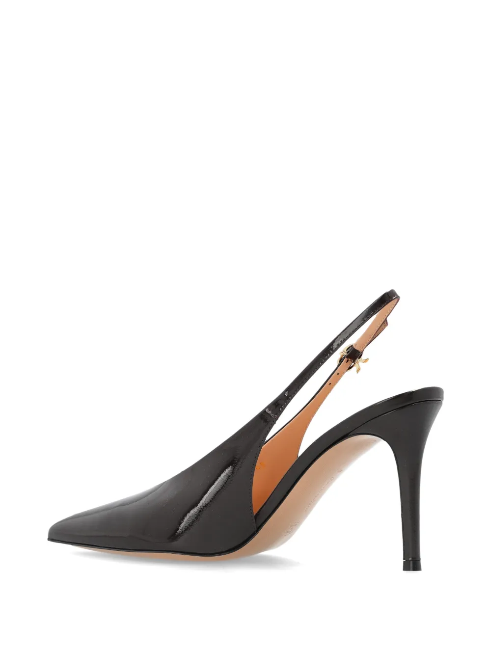 Gianvito Rossi Robbie patent-leather slingback pumps Bruin