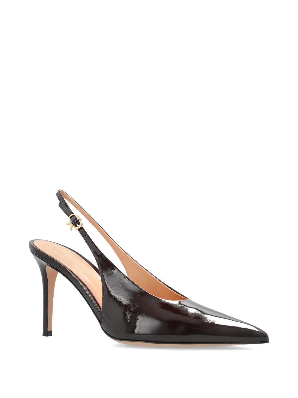 Gianvito Rossi Robbie patent-leather slingback pumps Bruin