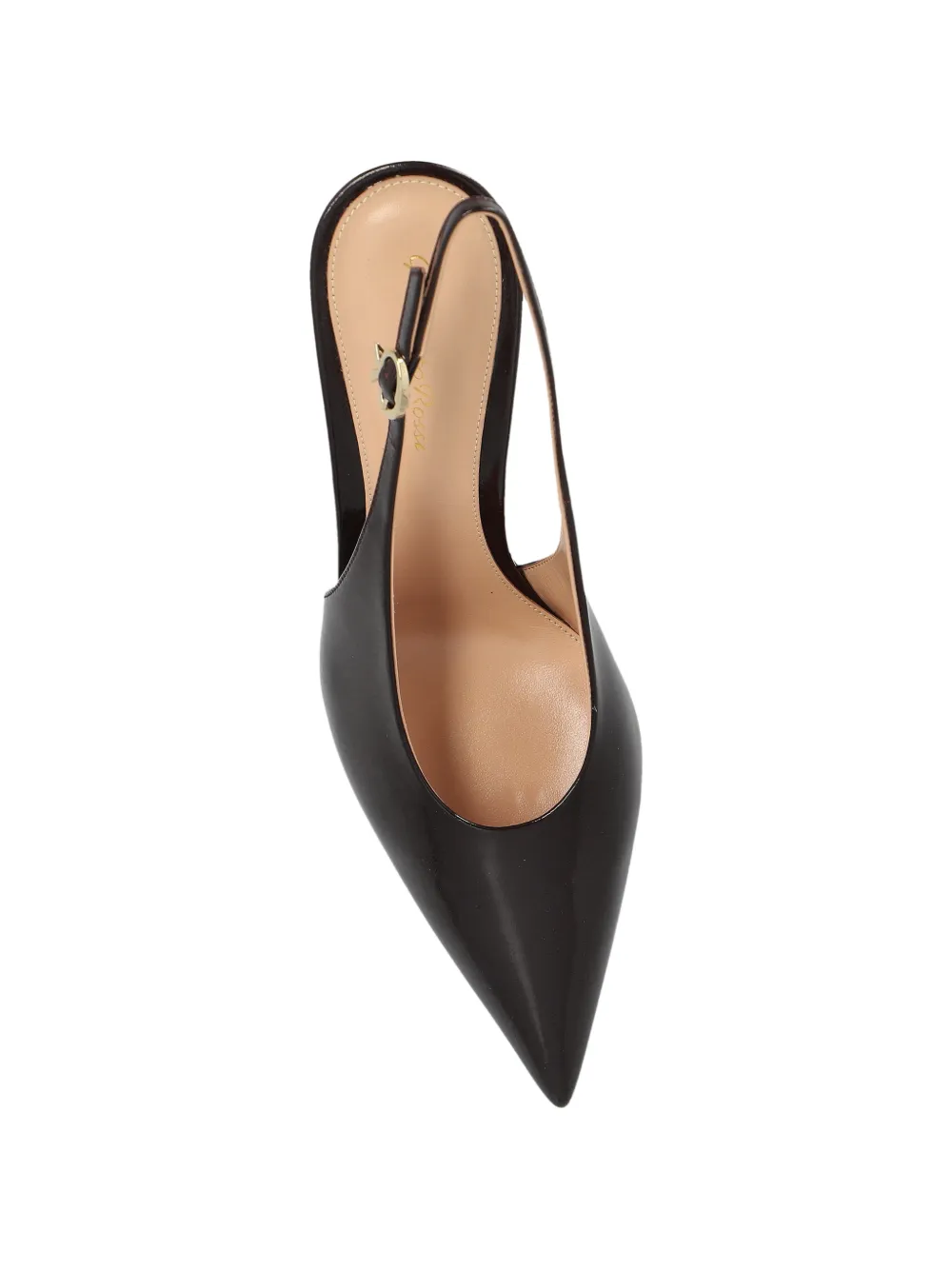 Gianvito Rossi Robbie patent-leather slingback pumps Bruin