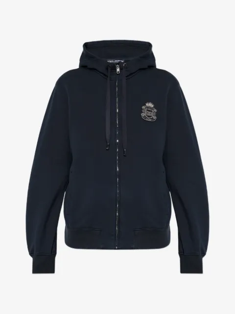 Dolce & Gabbana logo-patch zip-up hoodie