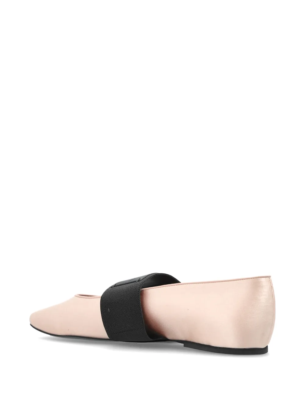 Givenchy logo-patch elasticated-strap ballet flats Roze
