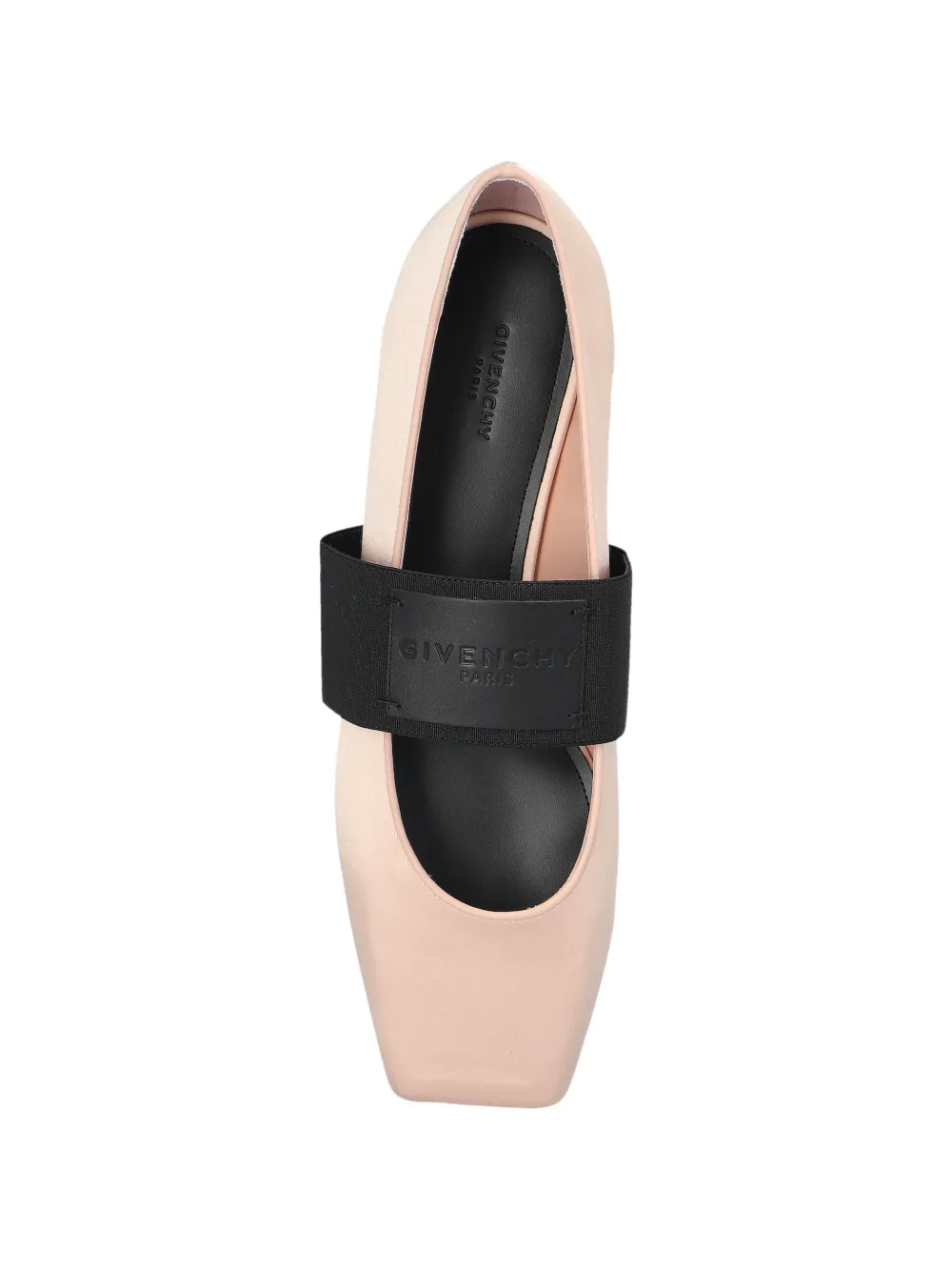 Givenchy logo-patch elasticated-strap ballet flats Roze
