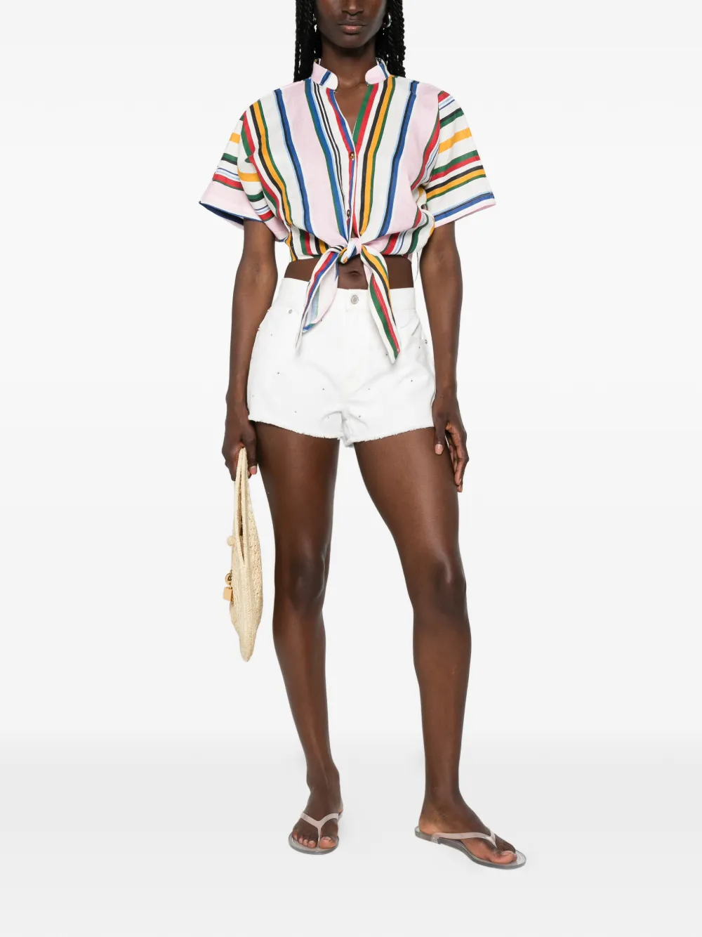 MC2 Saint Barth Musa shorts verfraaid met kristallen Wit