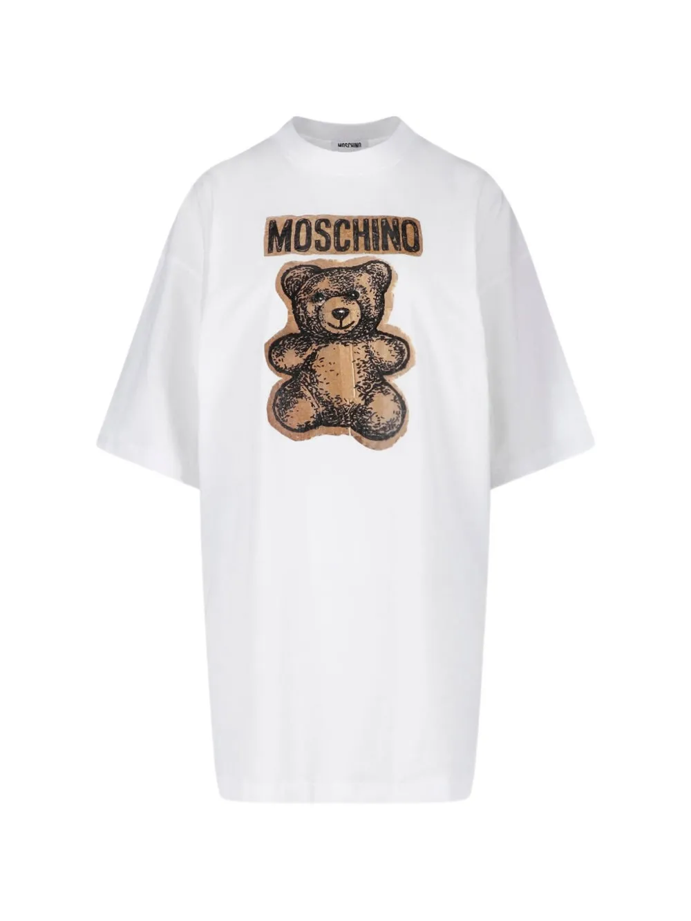 Moschino Teddy Bear logo-print T-shirt mini dress - Bianco