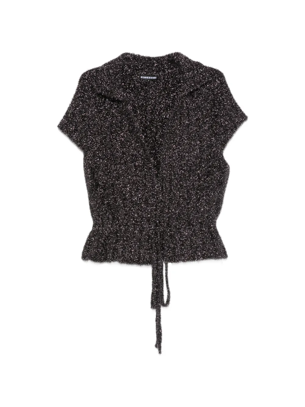Susanne Bommer Metallic-effect Tie-fastening Top In Blue