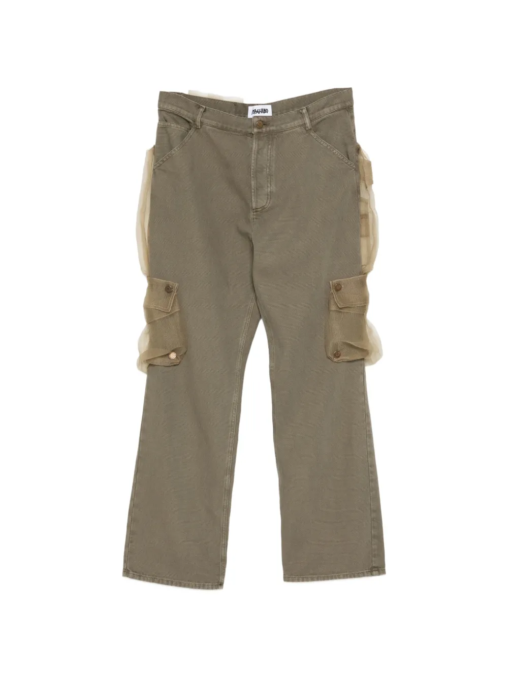 Magliano tulle-overlay cargo pants - Verde