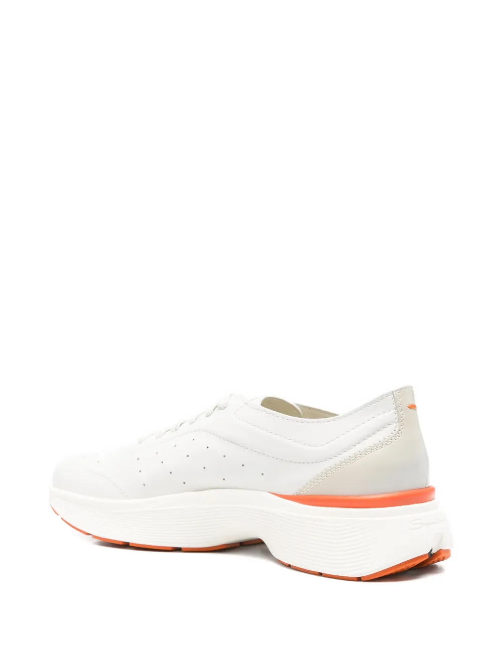 Santoni Easy Bounce perforated panelled sneakers Wit